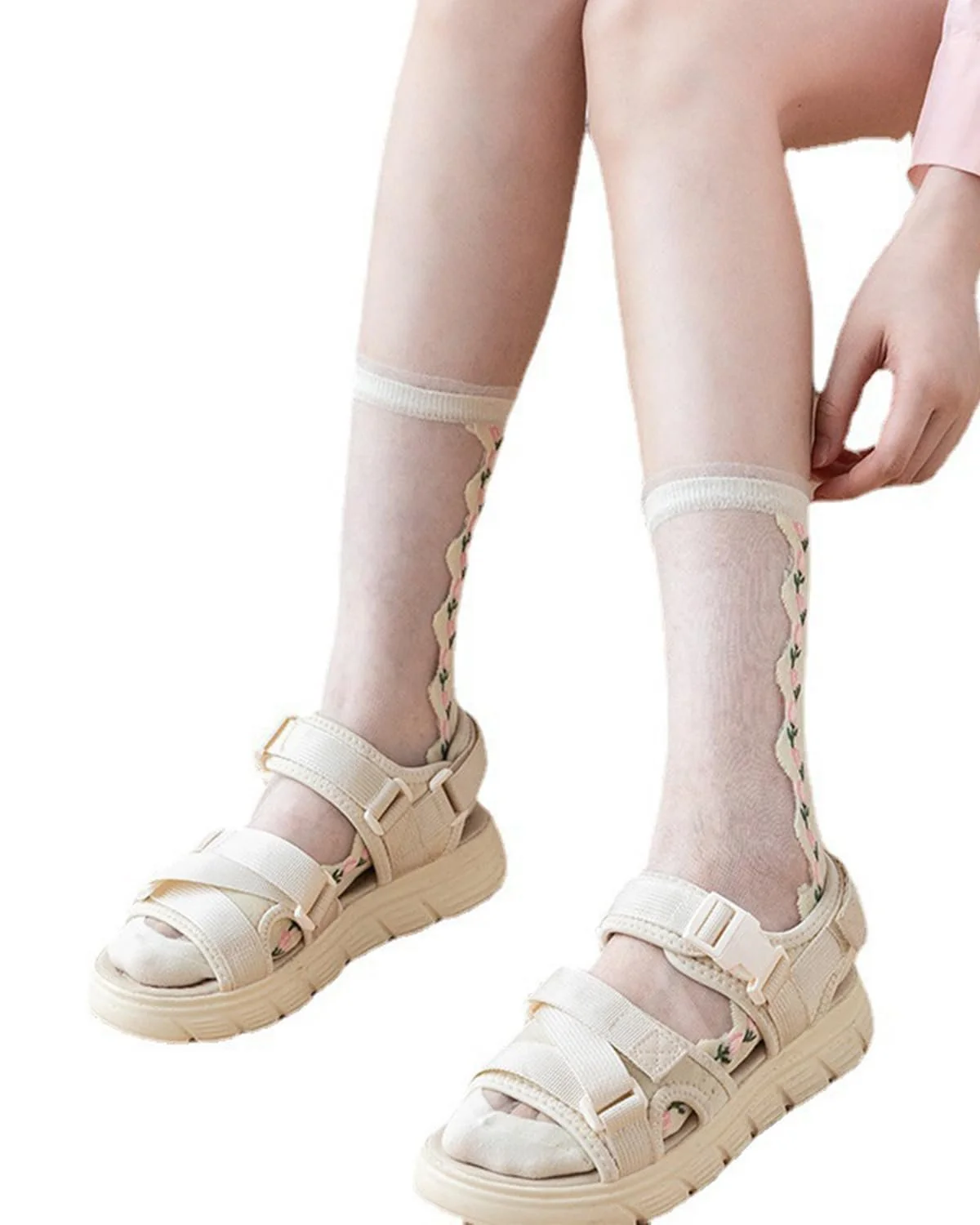 Шкарпетки Прозорі з Квітковим Принтом (3 пари), фото №6