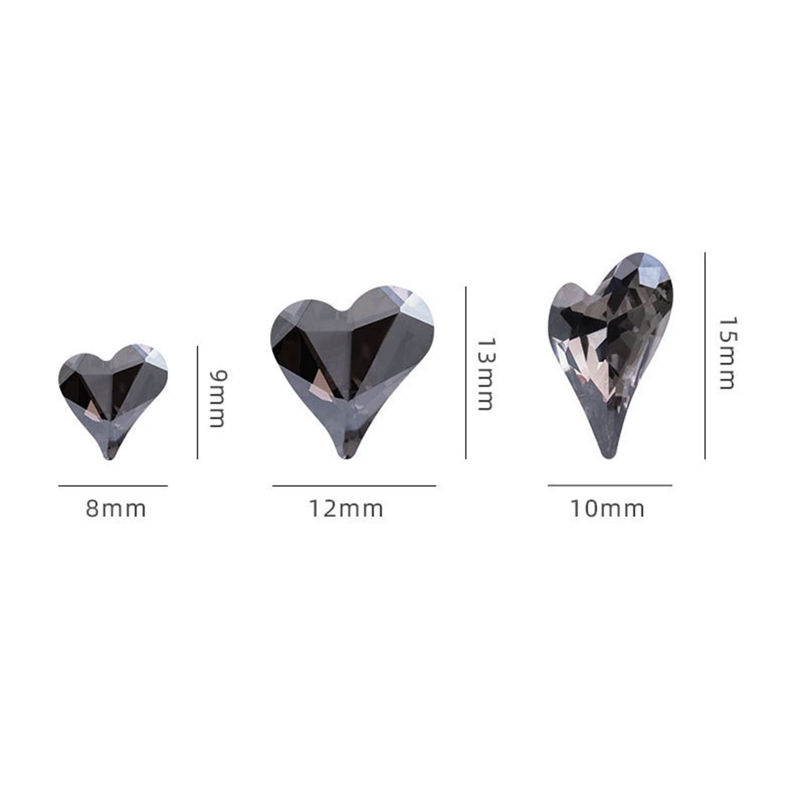 Стрази для нігтів Прикраса для нігтів Серце викривлене 3D Блискітки (Випадковий колір 2), фото №2