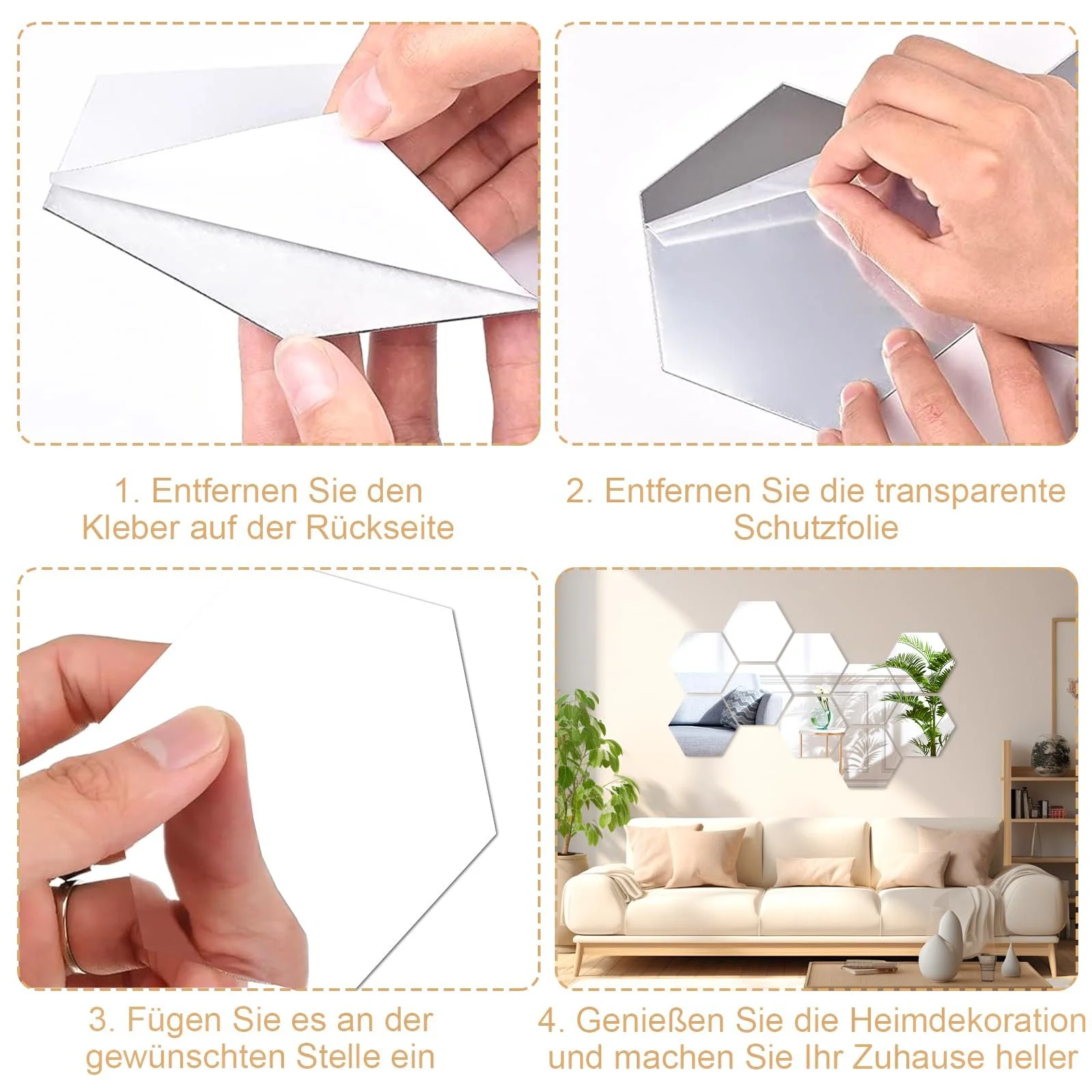 Дзеркальні наклейки Hexagon Mirror Acrylic 24 шт. Самоклеючі Шестикутні, фото №6 Дзеркальні наклейки Hexagon Mirror Acrylic 24 шт. Самоклеючі Шестикутні, фото №6