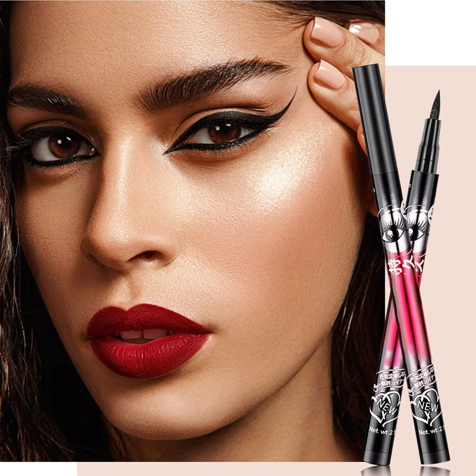 Підводка для очей чорна водостійка незмивна 3 мл + трафарет, фото №3 Підводка для очей чорна водостійка незмивна 3 мл + трафарет, фото №3