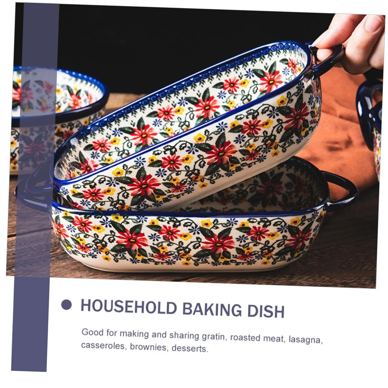 Форма для запікання польська кераміка прямокутна з подвійними ручками, фото №9