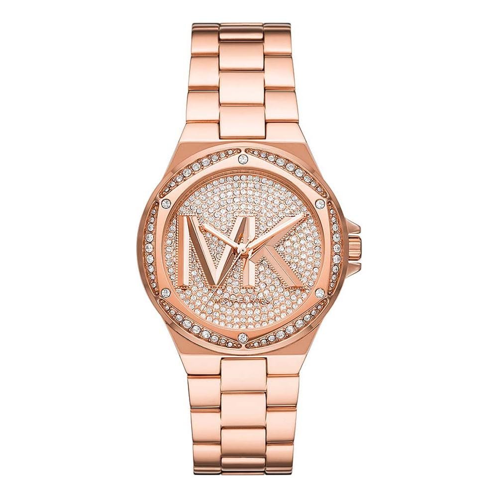 Женские часы Michael Kors Lennox Кварцевый механизм, три стрелки, розовое золото, браслет из нержавеющей стали, фото №1