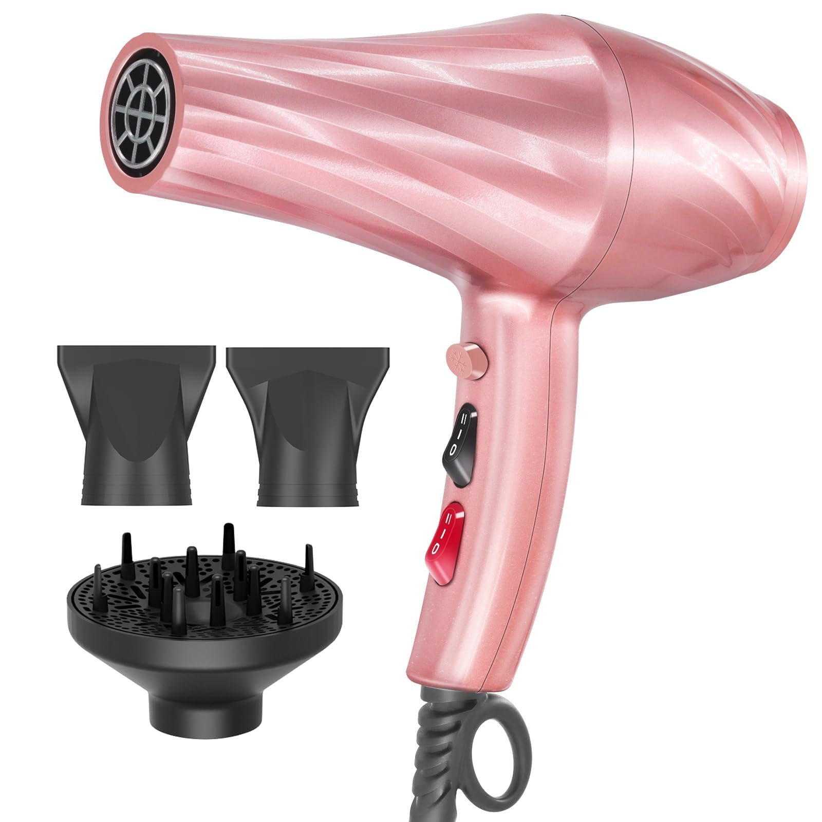 Фен Jooayou Professional Ion, 3000 Вт, с диффузором и 3 насадками, фото №1