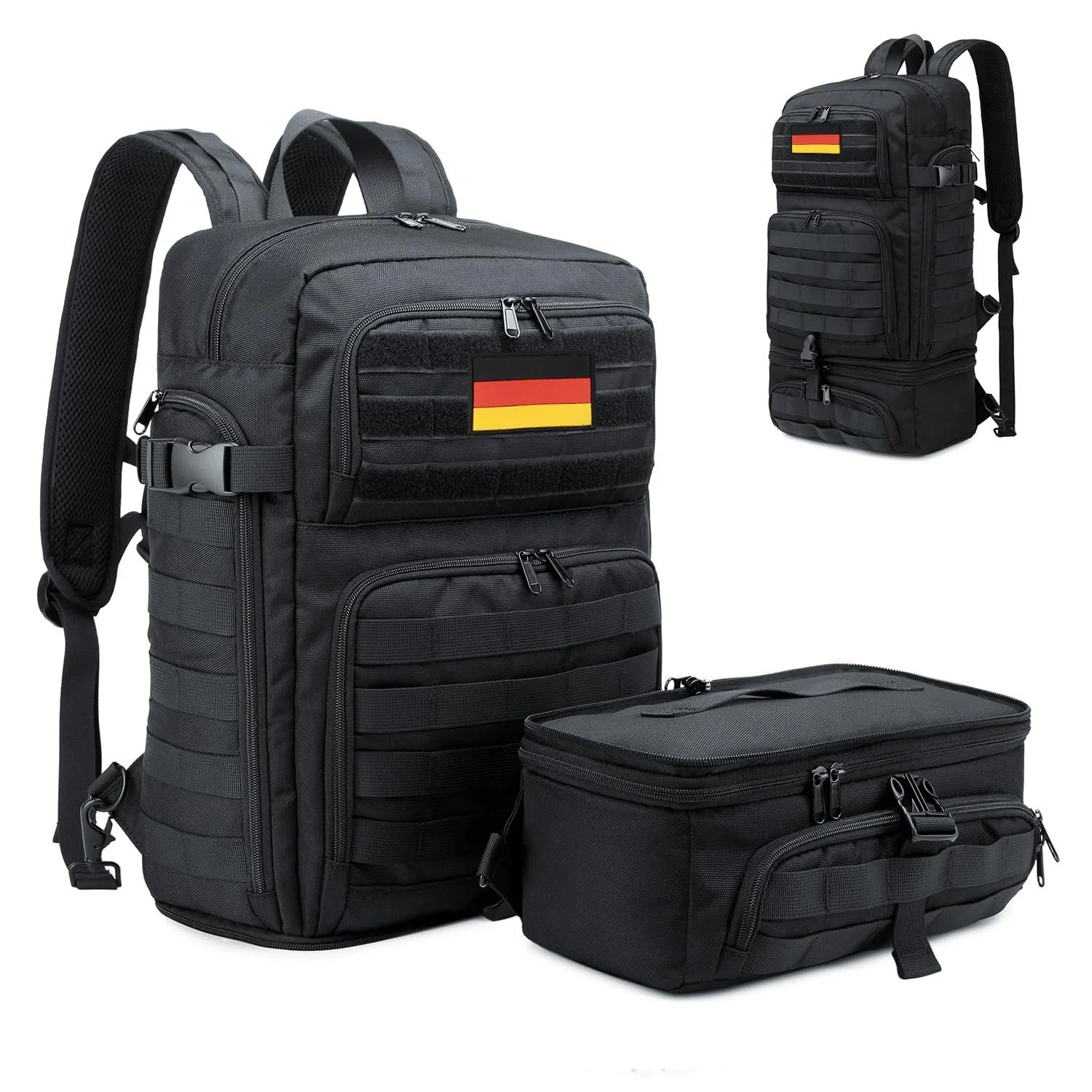Рюкзак для ноутбука BERTASCHE 2-в-1 с сумкой-холодильником Tactical Black, фото №1