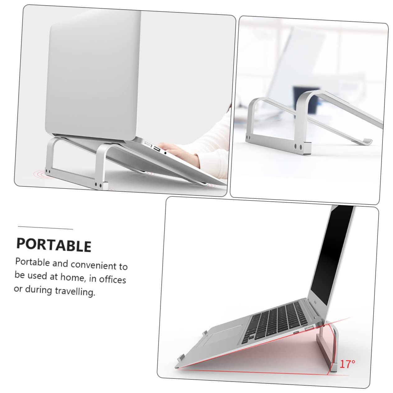 Підставка для ноутбука алюмінієва Holibanna Регульована по висоті Ергономічна, фото №3