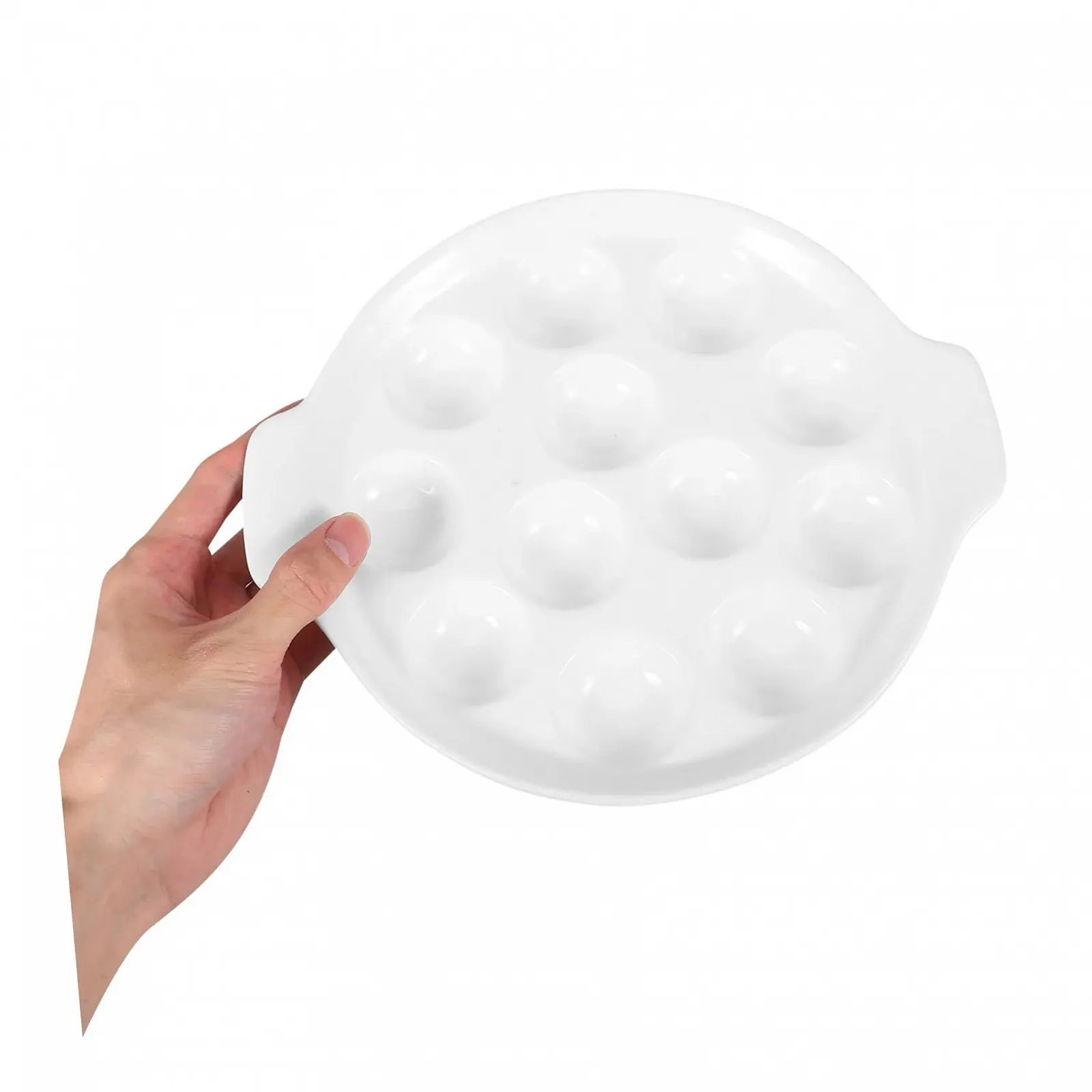 Форма для запекания улиток Keramik 12-отверстий с ручками Белая, фото №4