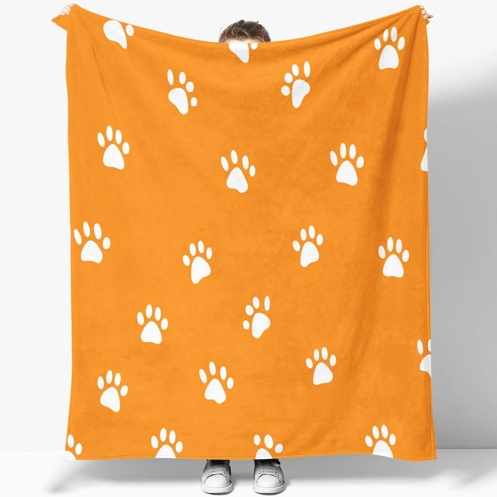 Плед Fluffy М'який, Плед з милим принтом лапки з високоякісного фланелевого матеріалу, фото №5 Плед Fluffy М'який, Плед з милим принтом лапки з високоякісного фланелевого матеріалу, фото №5