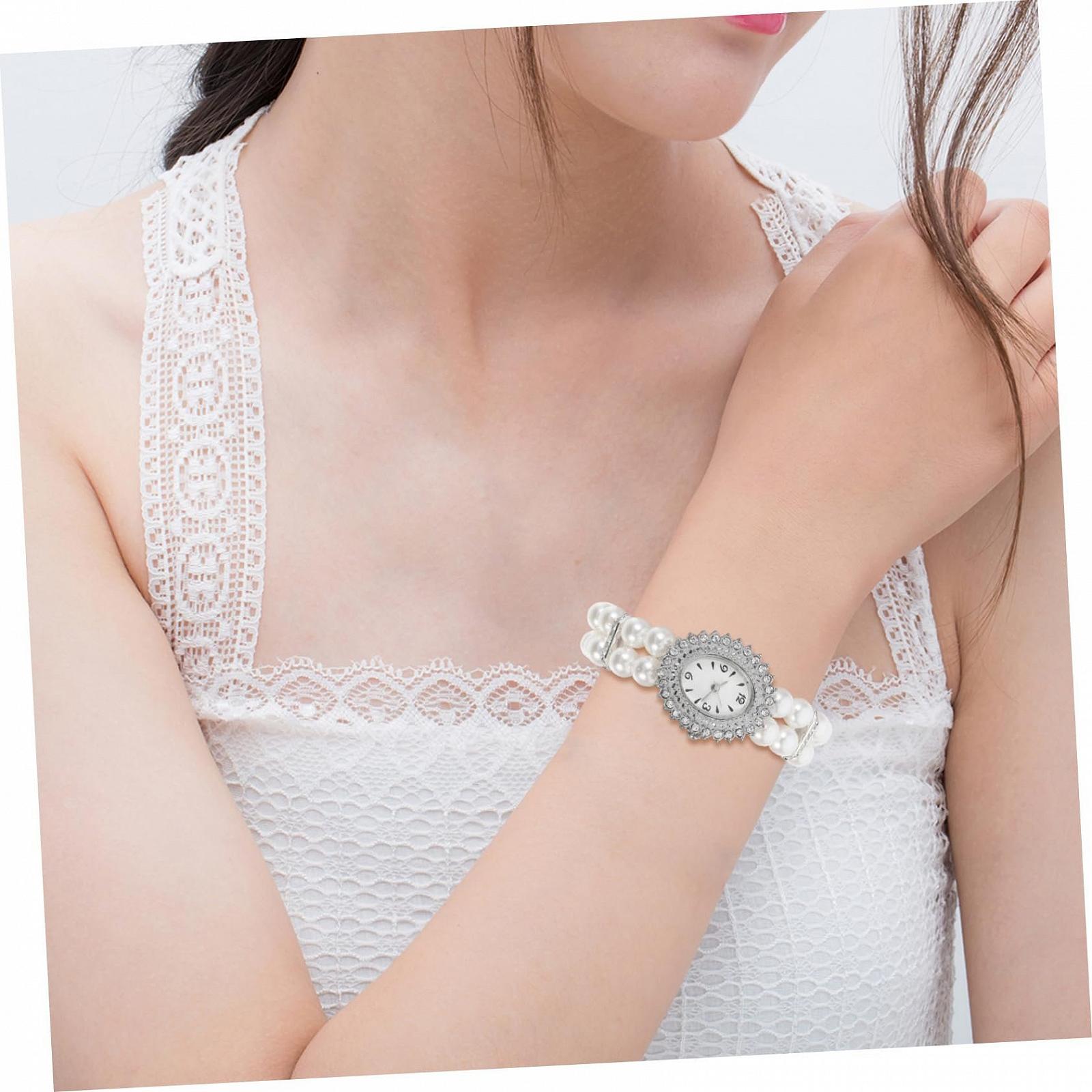 Жіночий годинник Healvian з перлинним ремінцем, еластичний, фото №6