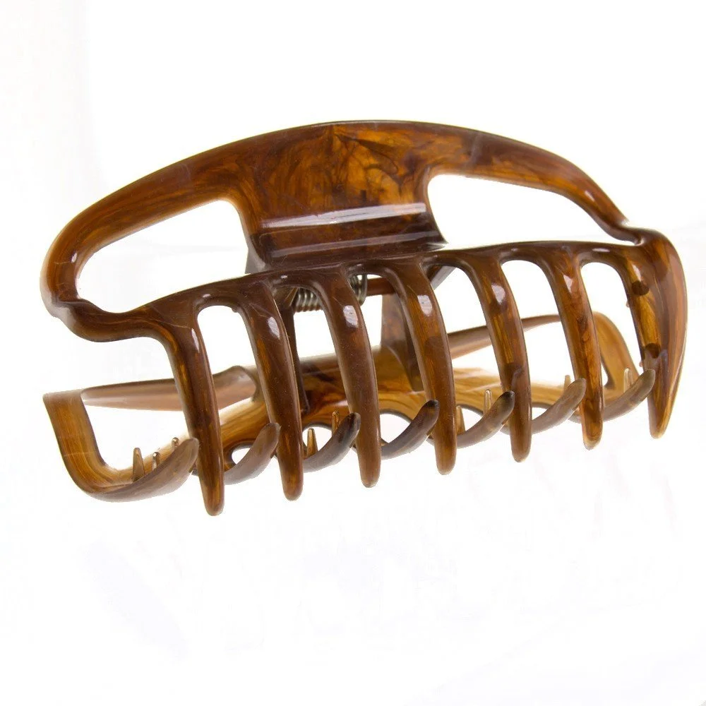 Заколка для волос большая с открытыми сторонами 10 см коричневого цвета - Сделано в Германии - 1 шт WeLoveBeads, фото №1