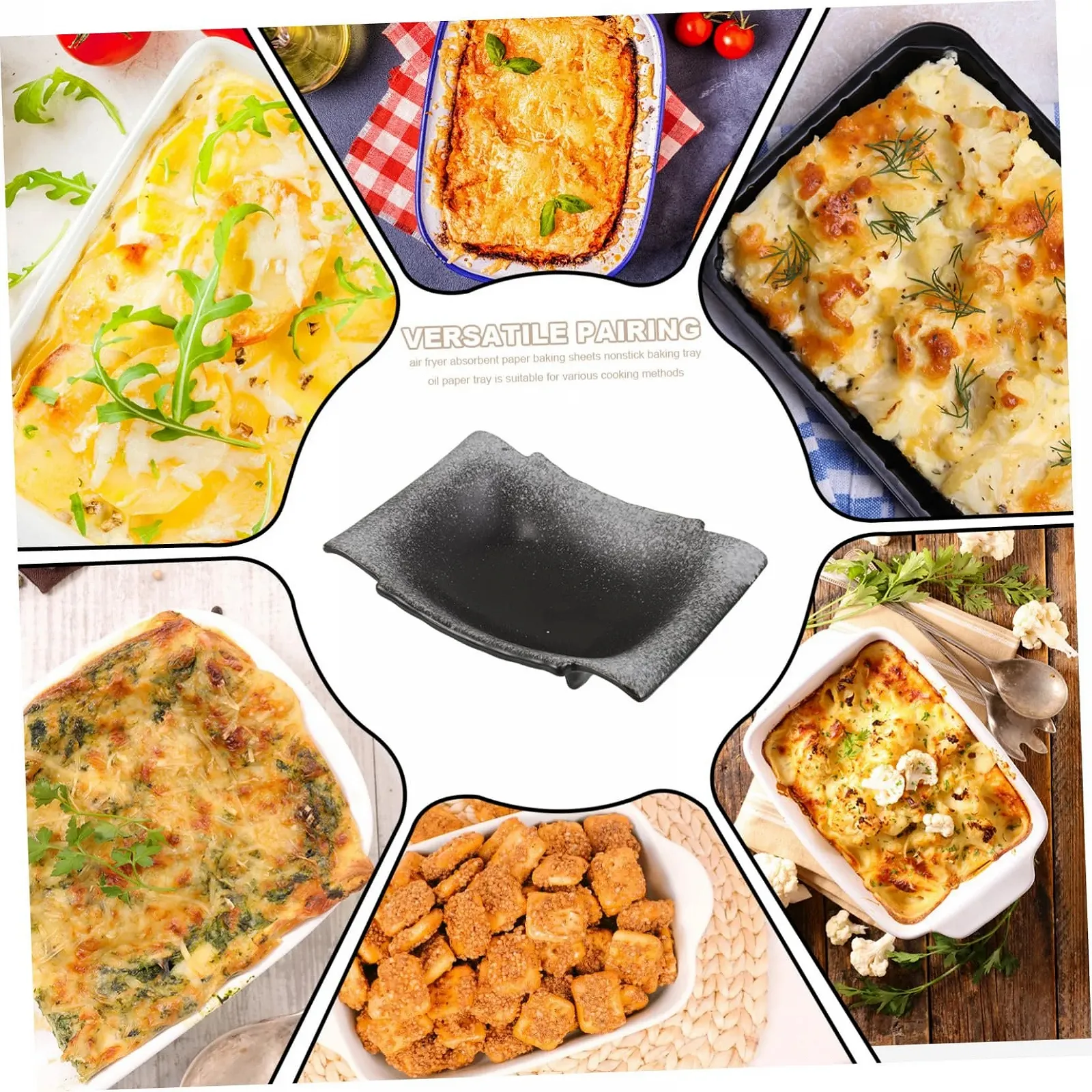 Форма для запекания керамическая прямоугольная в японском стиле с ручками термостойкая для лазаньи и жаркого, фото №3