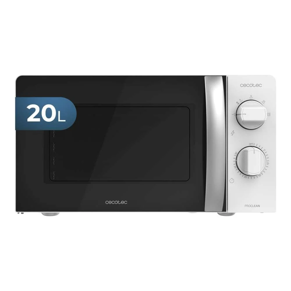 Мікрохвильова піч Cecotec ProClean 2010 20L 700W 30 min Timer White Black, фото №1 Мікрохвильова піч Cecotec ProClean 2010 20L 700W 30 min Timer White Black, фото №1