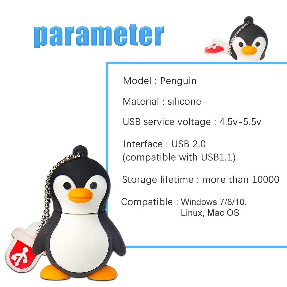 USB-флеш-накопичувач BORLTER CLAMP 64GB Пінгвін, фото №6 USB-флеш-накопичувач BORLTER CLAMP 64GB Пінгвін, фото №6