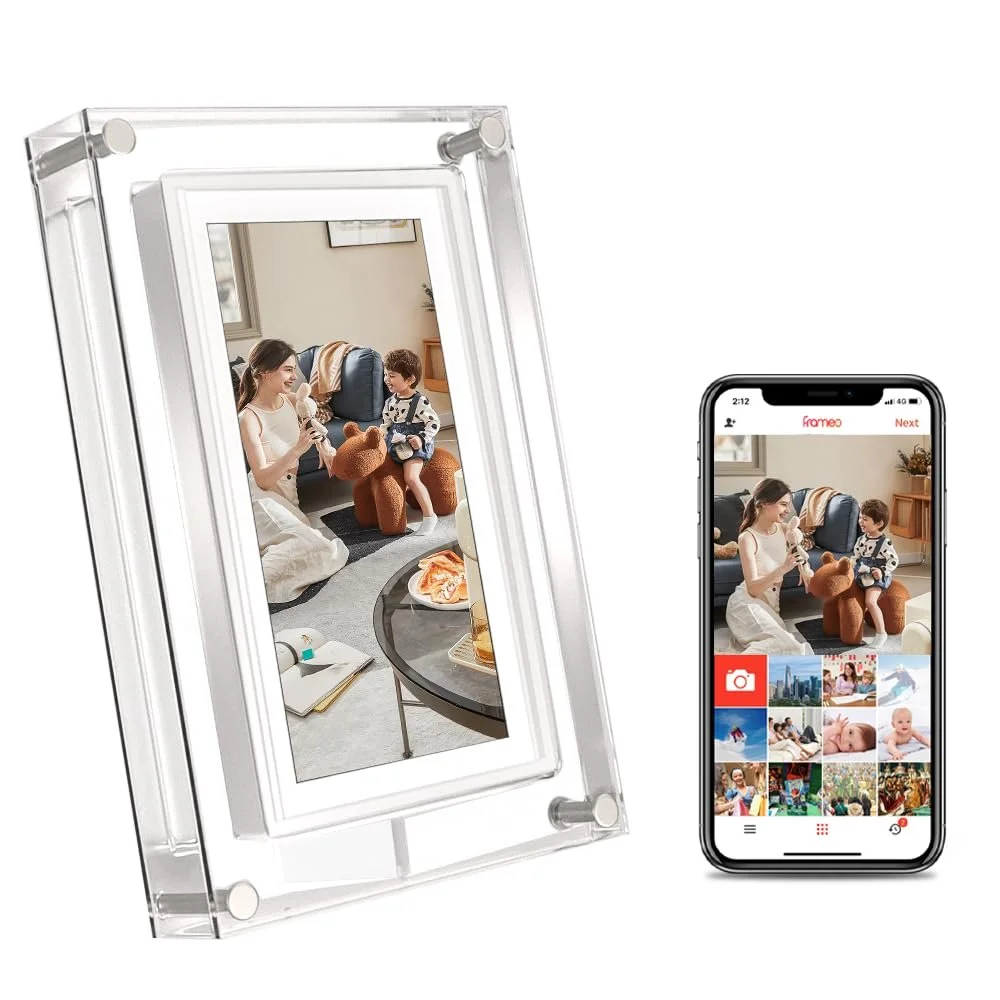 Цифровая фоторамка 5 дюймов Acrylic HD Touchscreen 32 GB Автоматический поворот Frameo App, фото №1