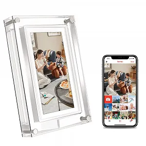 Цифровая фоторамка 5 дюймов Acrylic HD Touchscreen 32 GB Автоматический поворот Frameo App - Фото 1