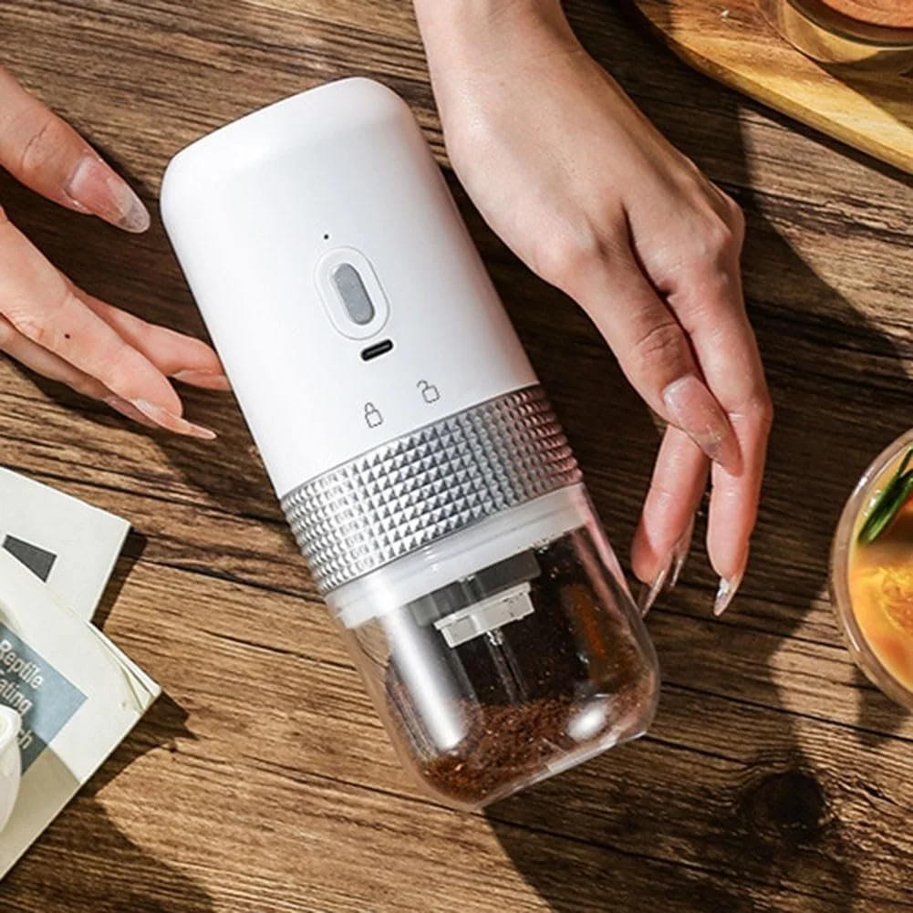 Электрическая кофемолка Feegow, портативная, USB, аккумуляторная, белая, фото №4