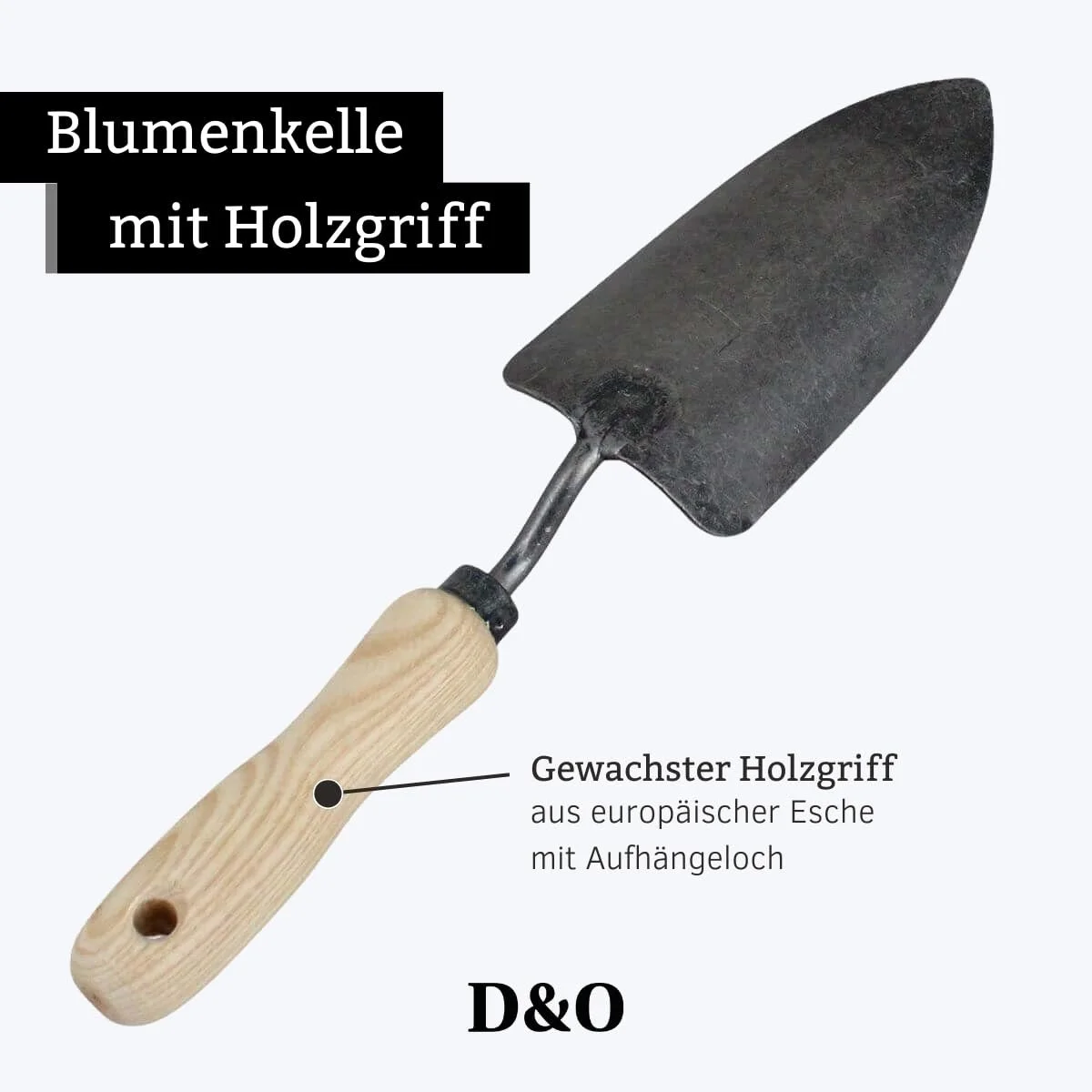 Лопата совковая D&O X-Treme для квітів, кована борна сталь, дерев'яна ручка (ясен), 35 см, фото №3