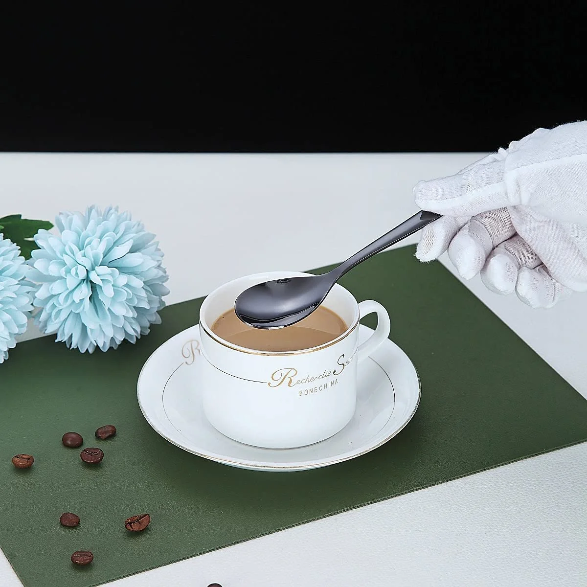 Ложка HOMQUEN Еспресо Чорний 14 см, набір 6 штук, фото №7