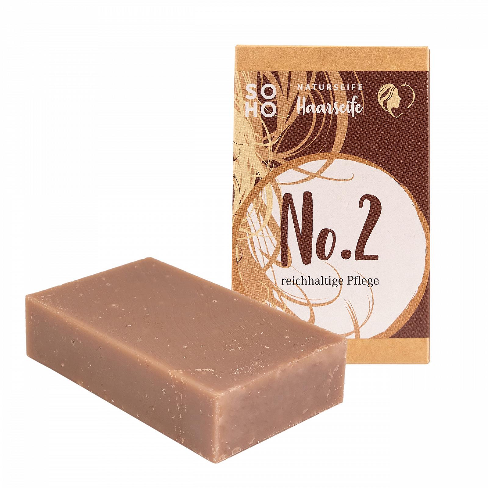 Мило для волосся SOHO Naturkosmetik No. 2 для сухого волосся, твердий шампунь, веганський, екстракт розмарину та олія авокадо, тверде мило для волосся, фото №3