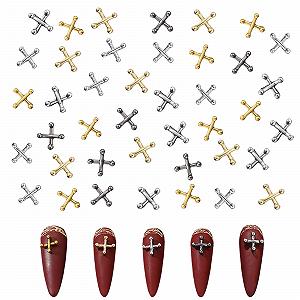 Хрестики Набір 100 шт, Золото Срібло, 3D блискучі камені - Фото 1