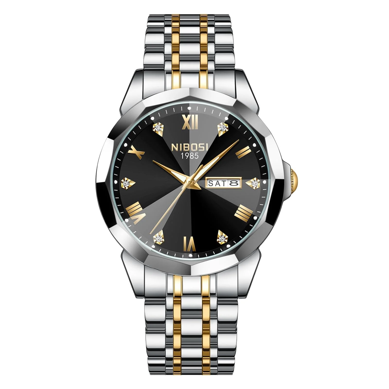 Часы NIBOSI Мужские Аналоговые Кварцевые Часы Автоматические Нержавеющая Сталь Водонепроницаемые Модные Повседневные Бизнес Классические, фото №2