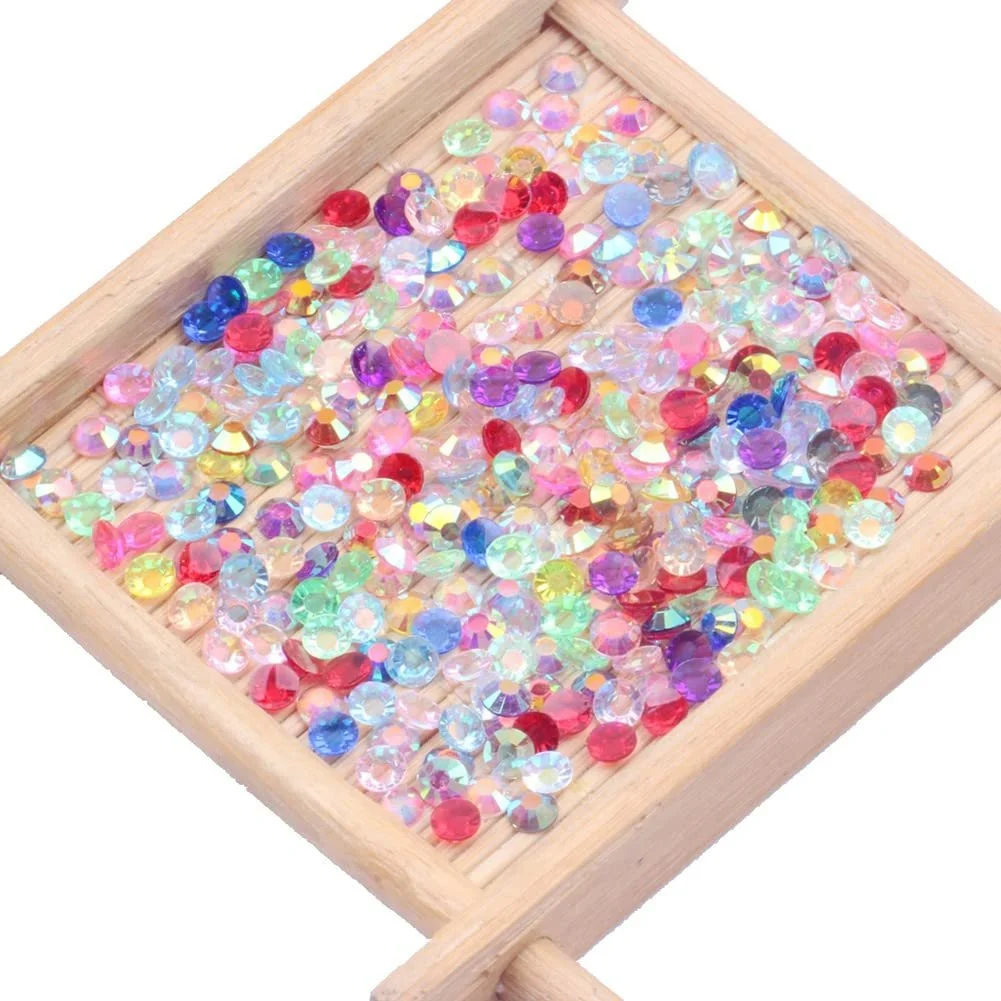 Стразы для ногтей 2000 шт., розовый цвет, разных размеров, фото №3