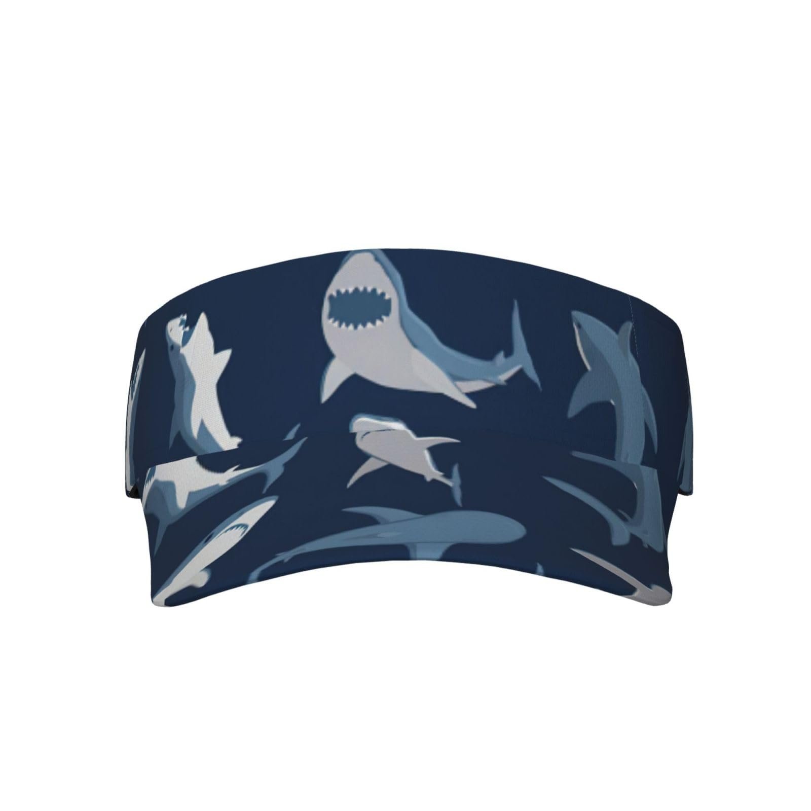 Солнцезащитный козырек с мультяшным принтом акулы, унисекс, спортивный Blue, фото №1