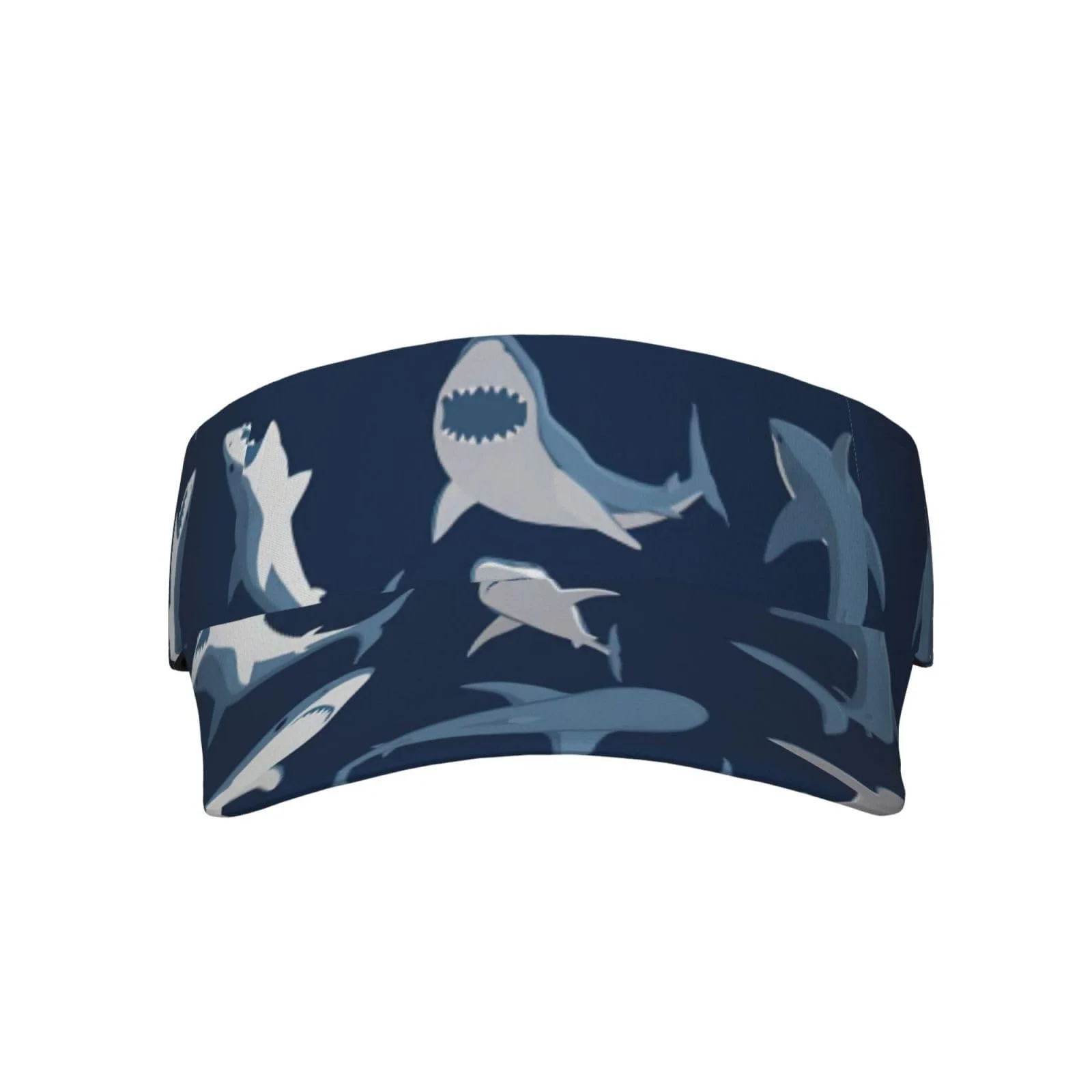 Солнцезащитный козырек с мультяшным принтом акулы, унисекс, спортивный Blue, фото №1