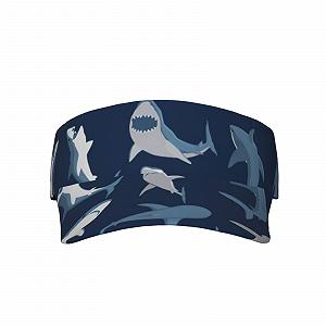 Солнцезащитный козырек с мультяшным принтом акулы, унисекс, спортивный Blue - Фото 1