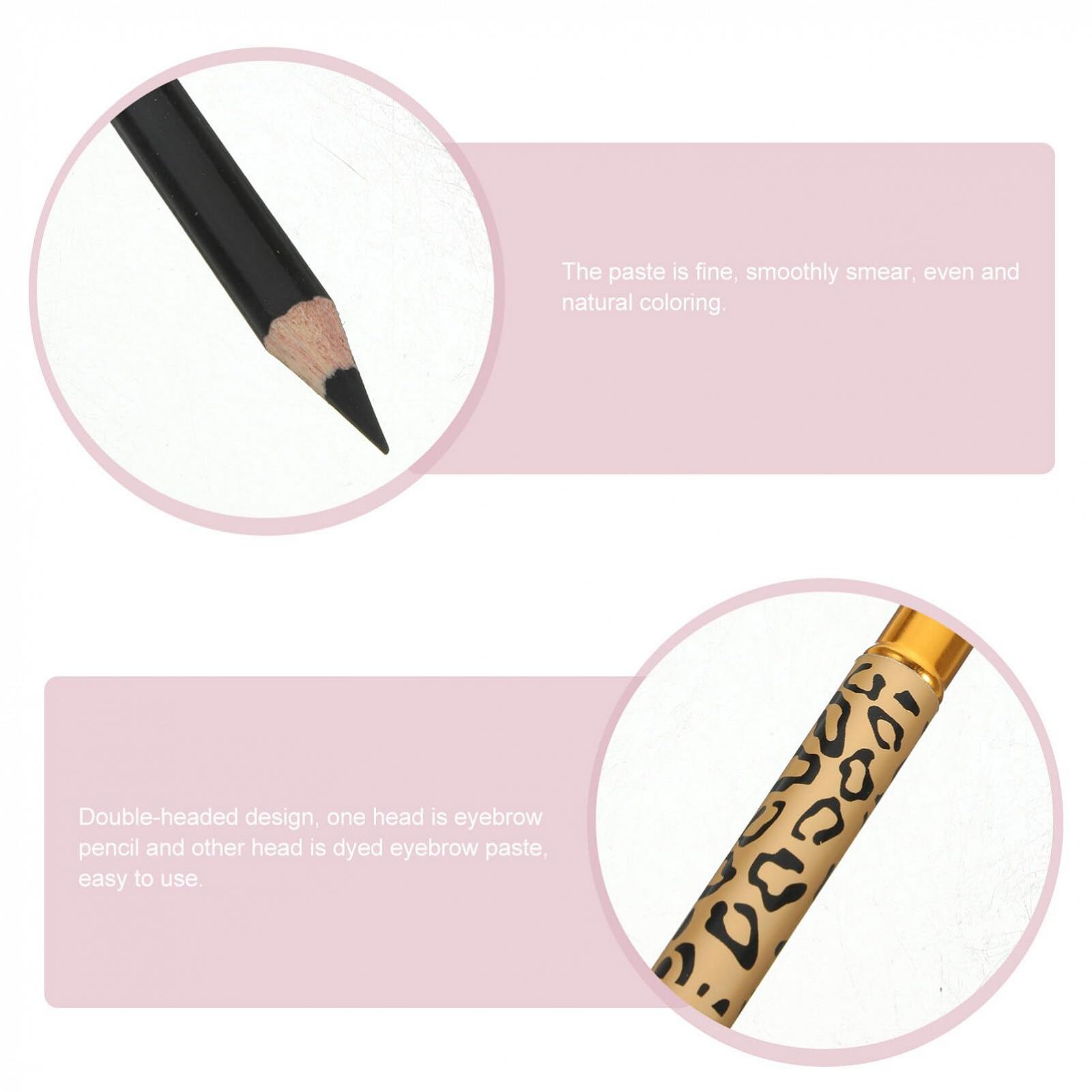 Олівець Solustre 2 шт. з щіткою для брів стійкий глибоко пігментований з кришкою у вигляді леопарда, фото №5 Олівець Solustre 2 шт. з щіткою для брів стійкий глибоко пігментований з кришкою у вигляді леопарда, фото №5
