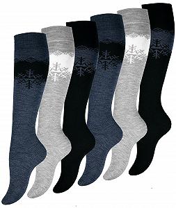 Термошкарпетки до коліна з вовни для жінок (3 або 6 пар) - Фото 1