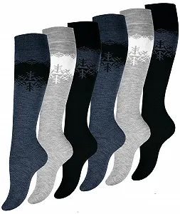 Термошкарпетки до коліна з вовни для жінок (3 або 6 пар) - Фото 1