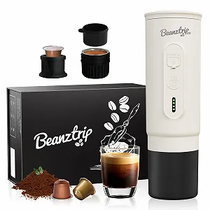 Портативная электрическая эспрессо-кофеварка Beantrip для молотого кофе и капсул NS с USB-C и самонагревом Белая - Фото 1