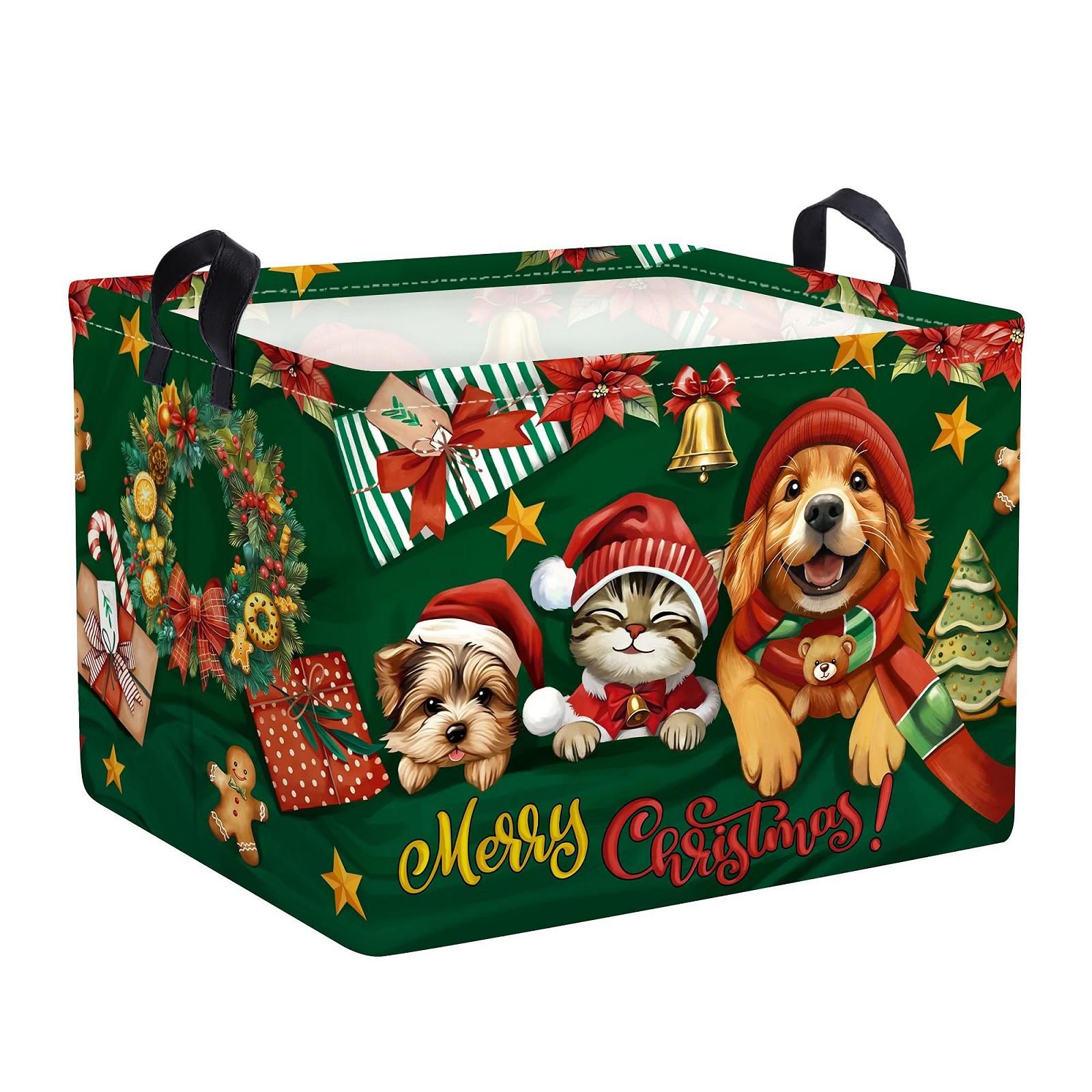 Корзина для игрушек HUUMONSS Рождественская для мальчиков девочек Водонепроницаемая, 36 л, фото №1