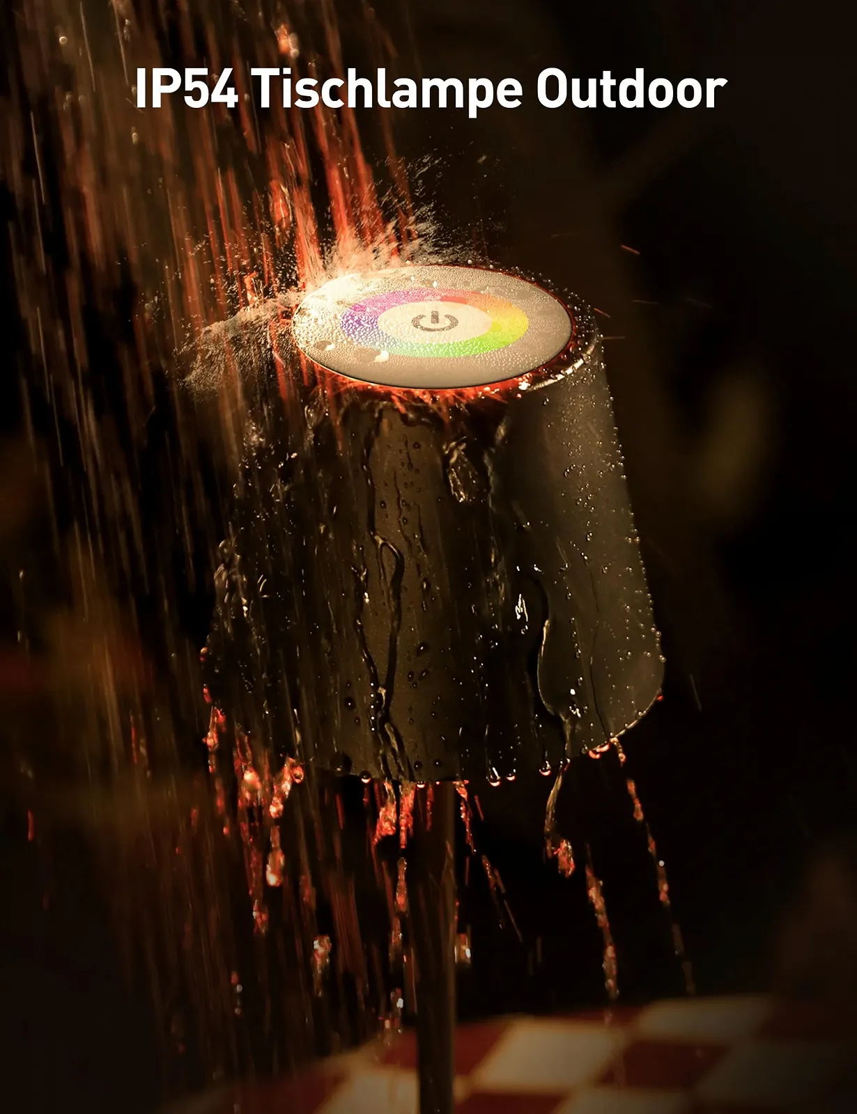 Світлодіодна настільна лампа Sympa бездротова вулична сенсорна RGB сіра, фото №5