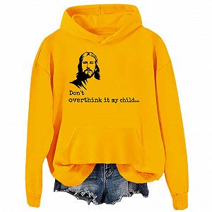 Ретро Худи с надписью Don't Overthink It My Child Lustiger Jesus Christian - Фото 1