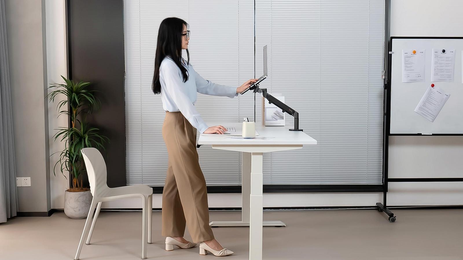 Тримач для ноутбука з газовою пружиною Alberenz 17 дюймів Темно-сірий/Чорний, фото №4