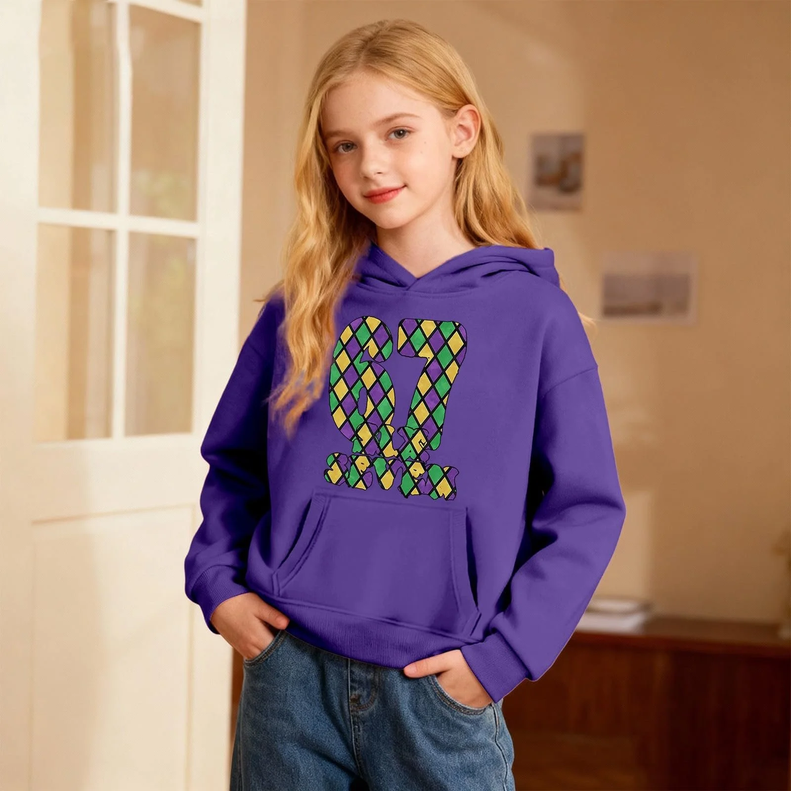 Дівчачий худі з карнавальним візерунком, м'який, фото №3