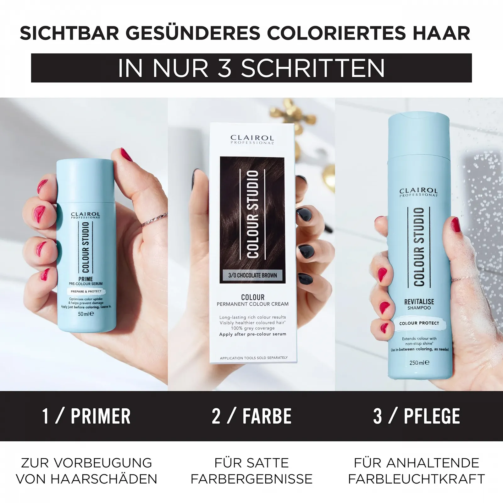 Фарба для волосся Clairol Professional Color Studio Перманентна Темно-коричневий 3/0 (110 мл), фото №5