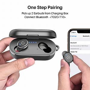 Наушники TOZO T10 Беспроводные Bluetooth 5.3 с 45 часами автономной работы, стерео внутриквальные, IPX8 водонепроницаемые с микрофоном, премиум бас для спорта synthetic.ua - Фото 1
