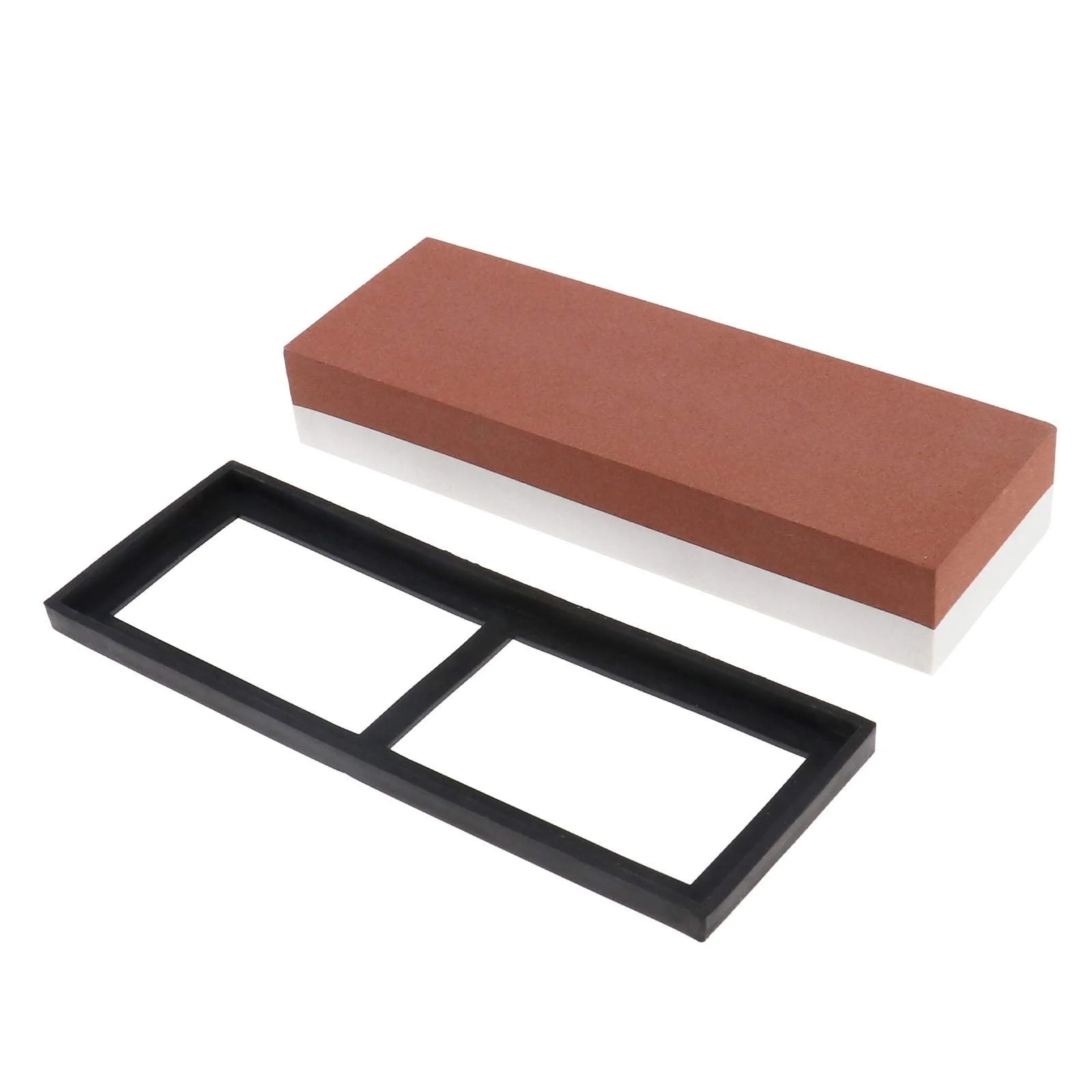 Точильний камінь водний 1000/3000 гріт білий корунд з нековзною підставкою, фото №6