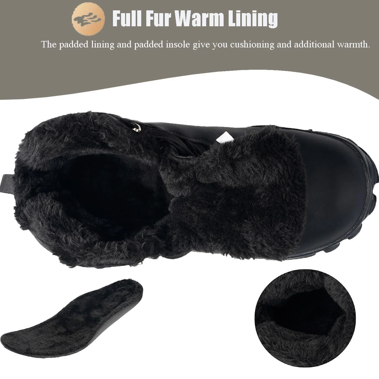 Чоботи Sisttke зимові утеплені водонепроникні для чоловіків, нековзкі, широка носова частина, фото №2