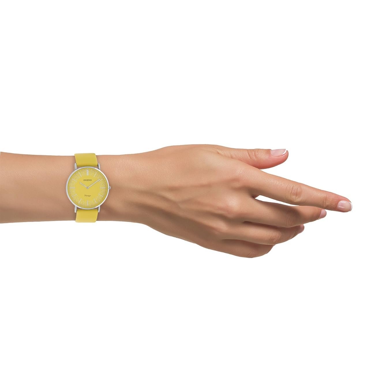 Женские часы Oozoo Flat Vintage Ремешок кожаный Блестящие элементы на циферблате 40 мм, фото №4