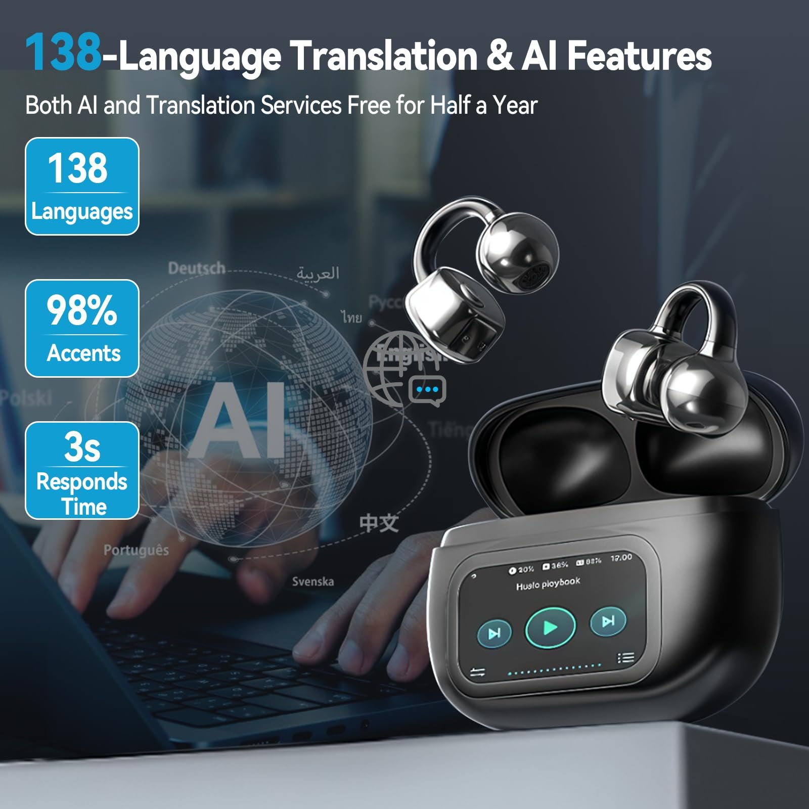 Навушники-перекладачі KI Real-Time, відкриті підтримують 138 мов і функції AI, фото №2
