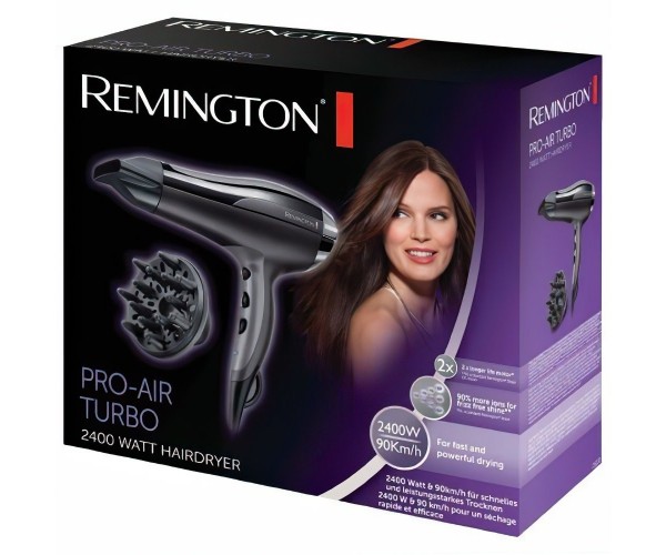 Remington Фен Pro-Air Turbo 2400Вт 3 режими дифузор турмалинова іоніз-я хол обдув чорний, фото №7