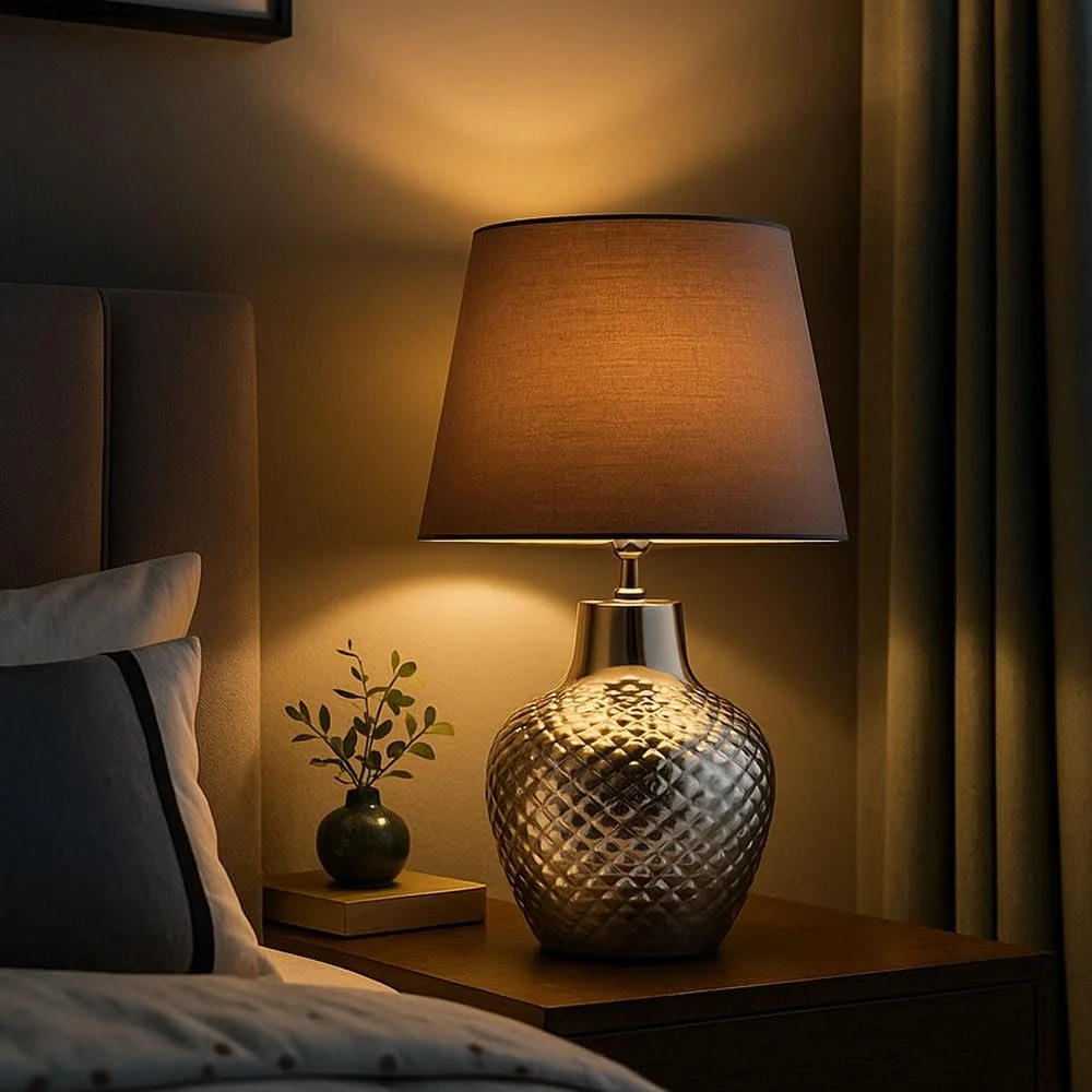 Настільна лампа Nowa LED Ceramic E14 Filament Warm White Dimmable 20 x 32 cm Chrome Brown, фото №5