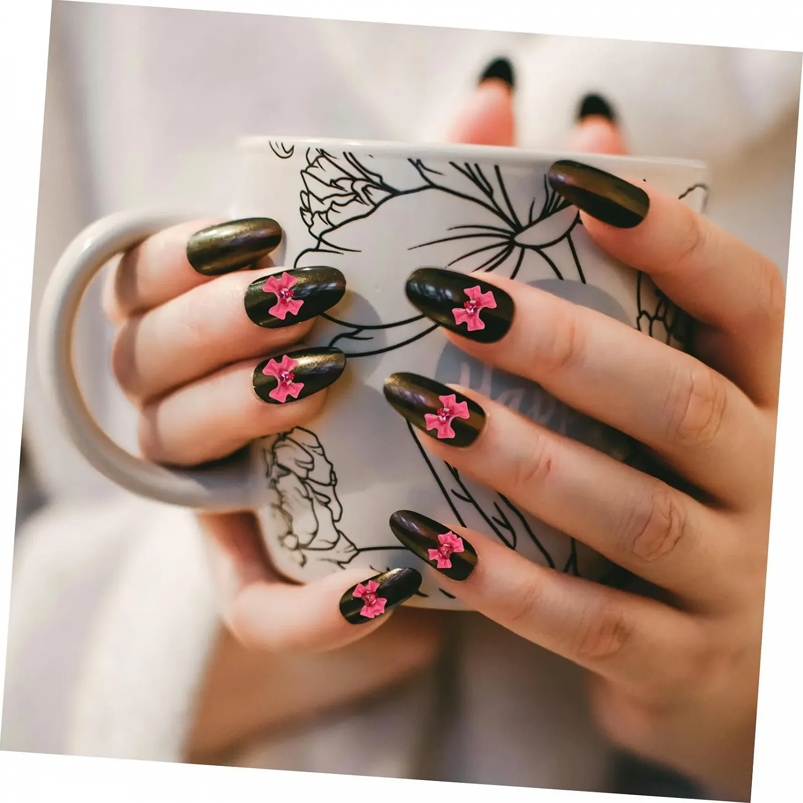 Прикраса для нігтів Ipetboom 40 аркушів Бантик Рожевий Манікюрні коштовності, фото №9