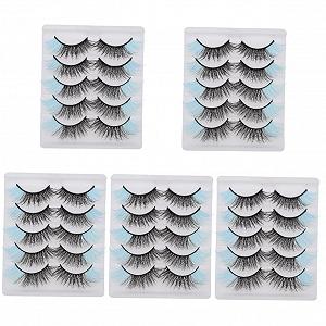 Ресницы Angoily Цветные 25 пар Искусственные Ресницы Хэллоуин Набор Косметичка Косплей Имитированные - Фото 1