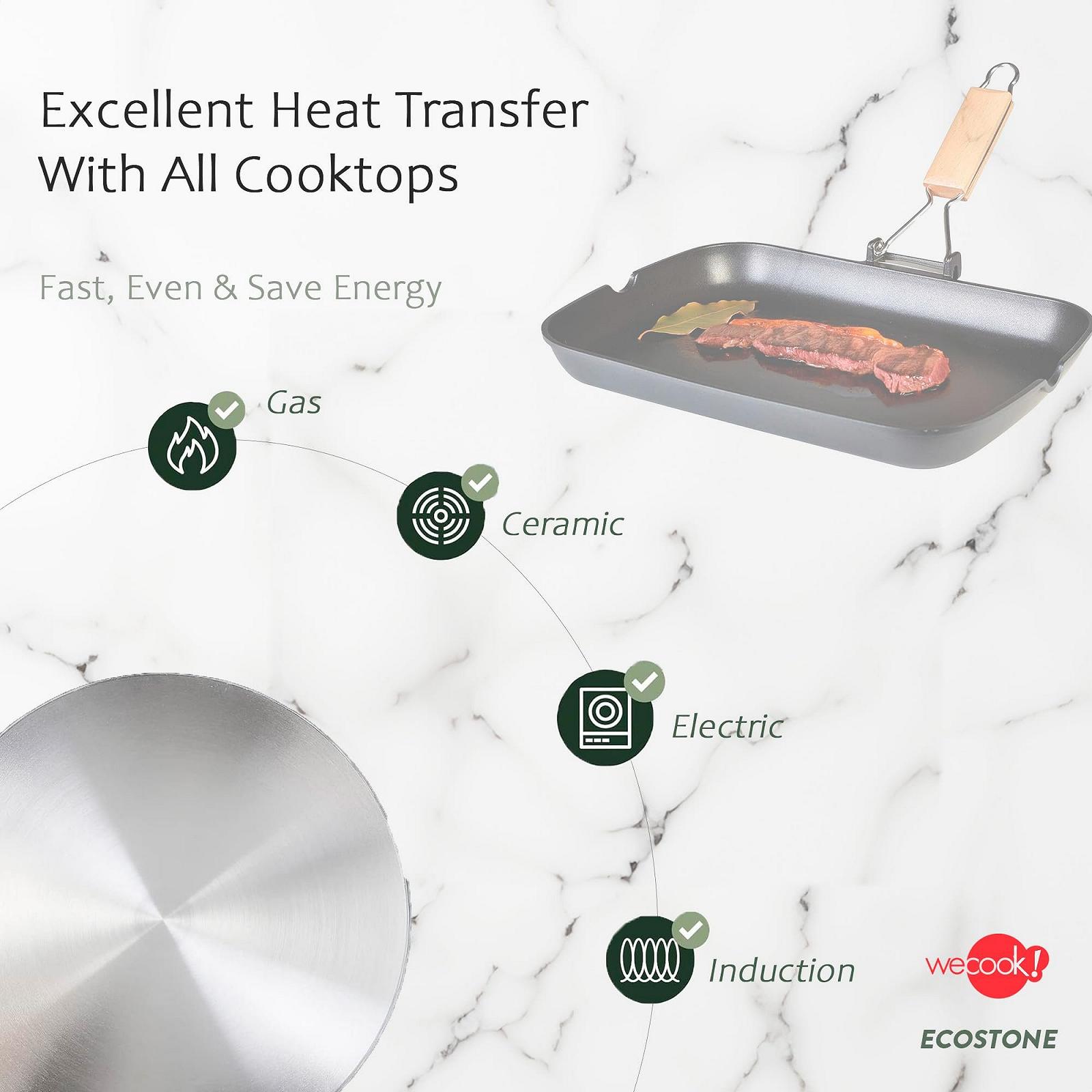 Сковорода-гриль WECOOK! Ecostone Індукційна хвиляста 34 x 24 см Литий алюміній 5 мм, фото №6