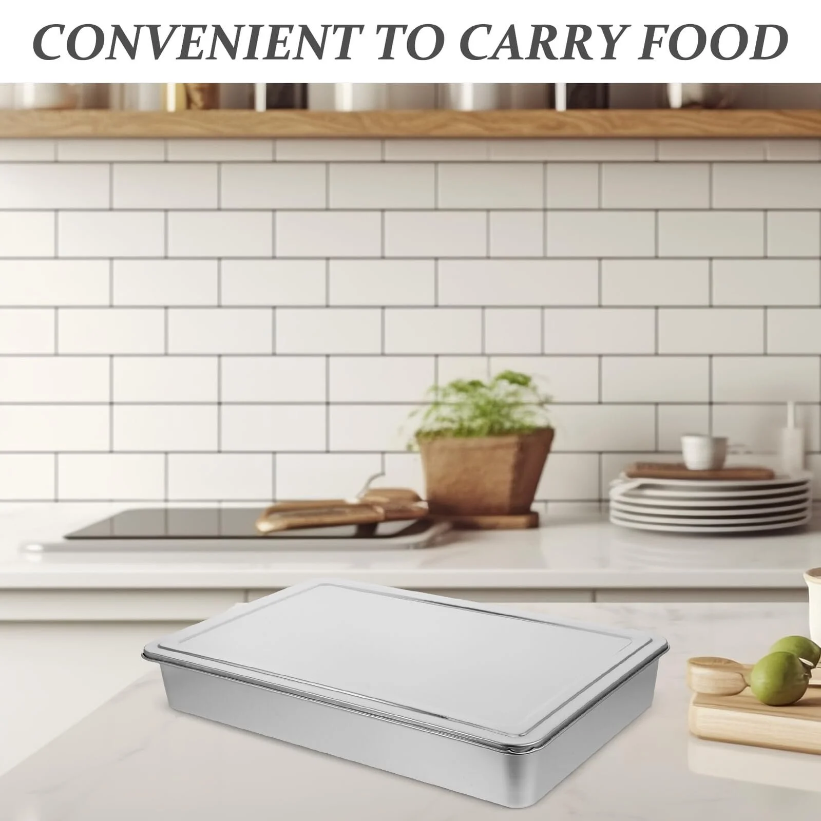 Форма для запікання нержавіюча сталь з кришкою прямокутна штабельована, фото №3