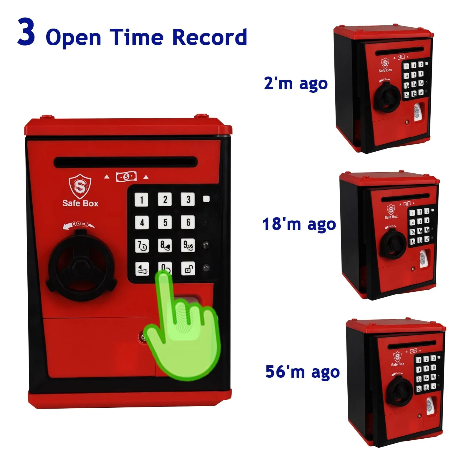 Скарбничка-сейф банкомат з відбитком пальця та паролем, фото №3